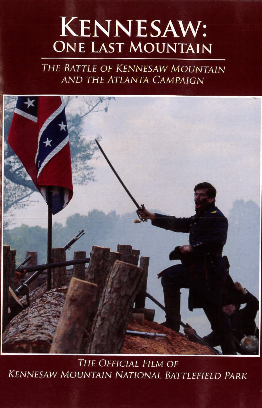 The cover of the film shows a Union general standing on a earthen mound with sword drawn