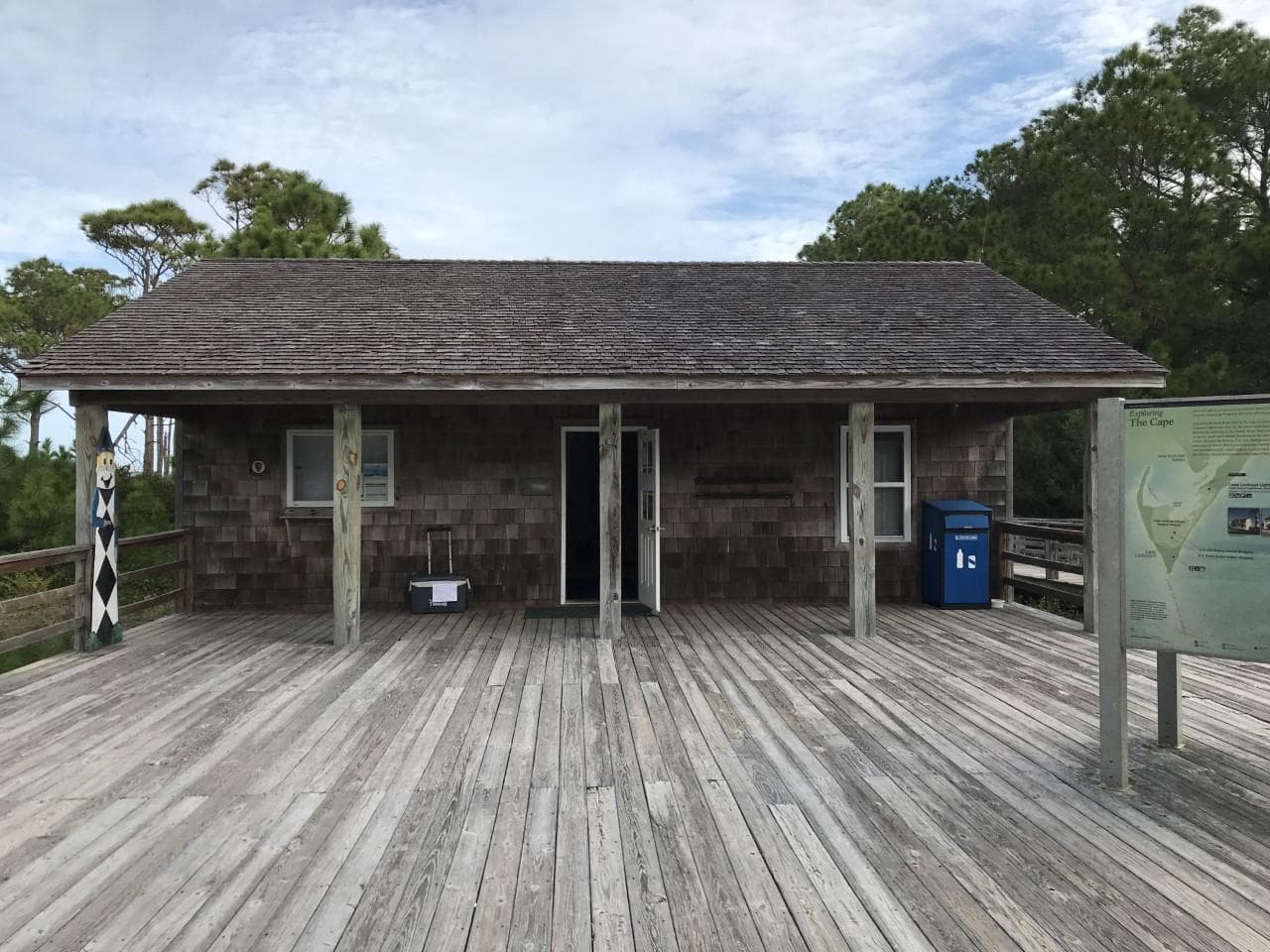 This wooden building with front porch serves as the light station visitor center