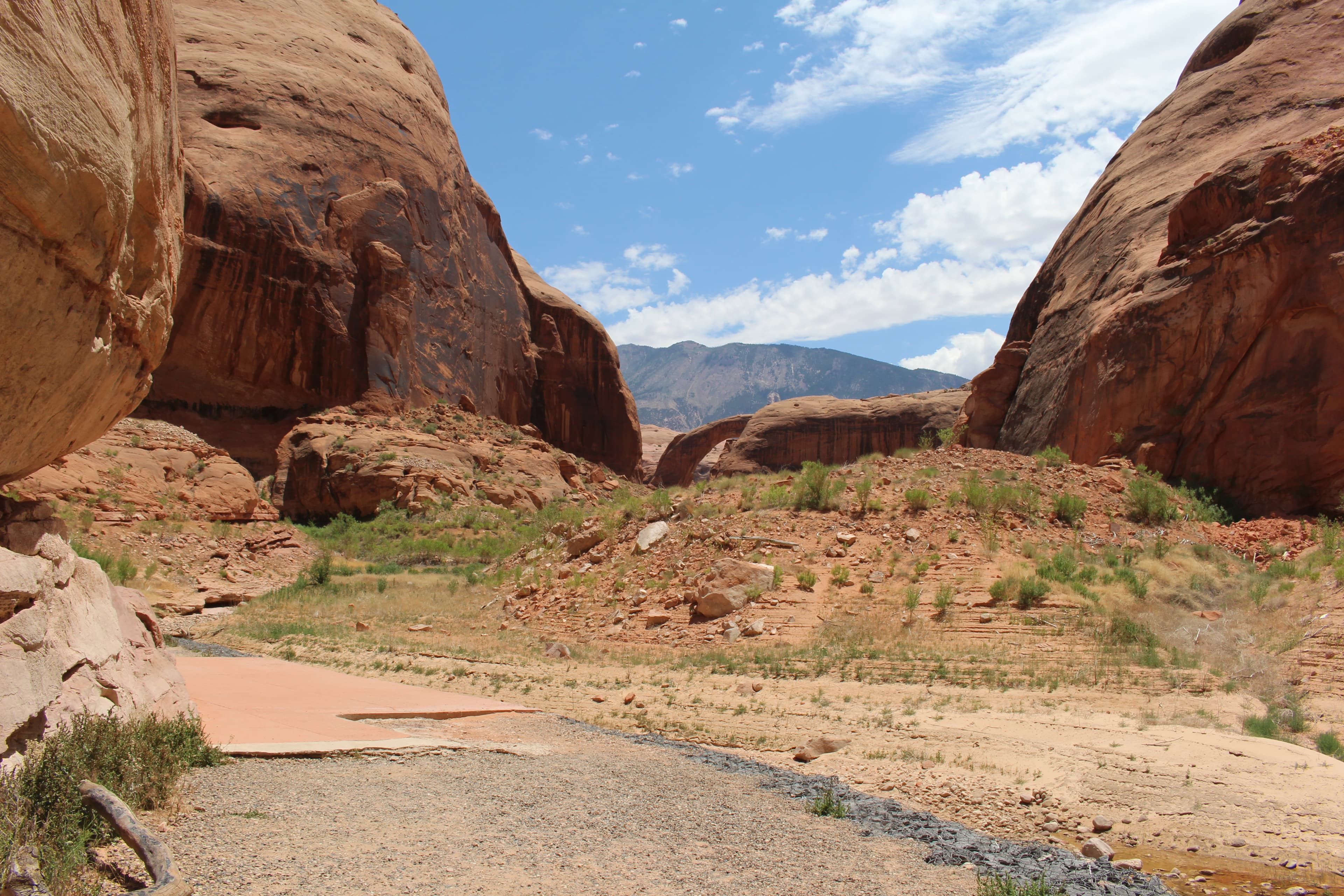 Paved trail in sandstone canyon