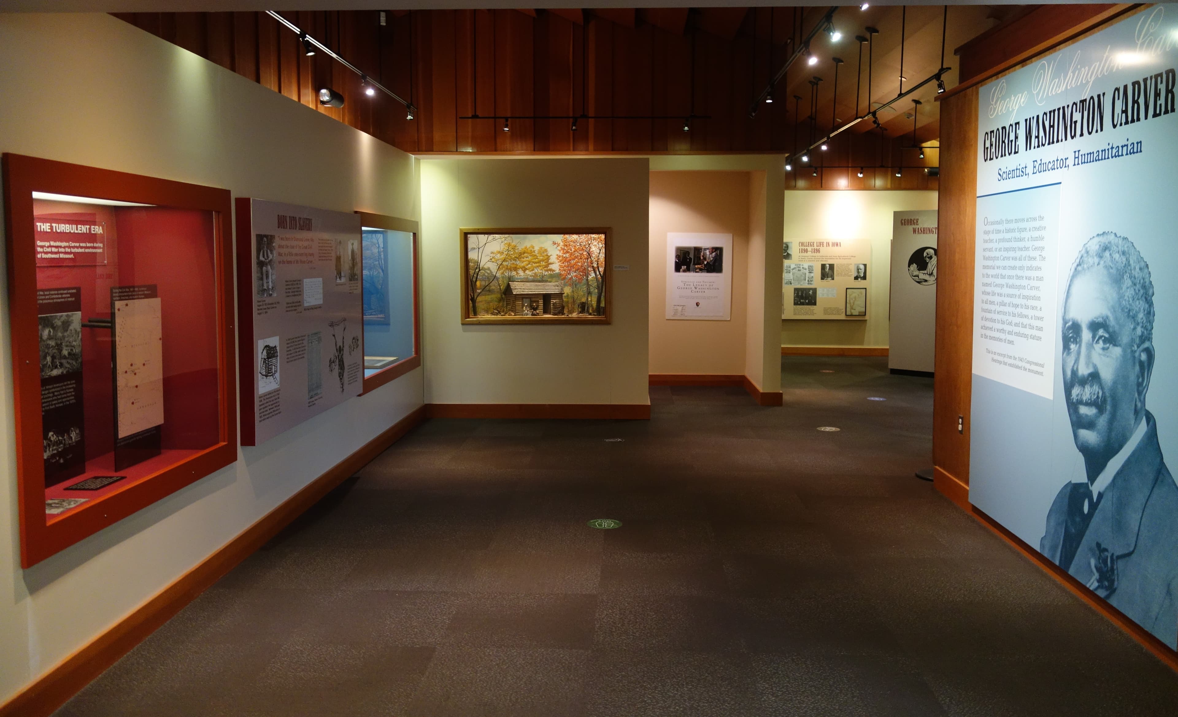 Exhibit panels in the George Washington Carver NM museum