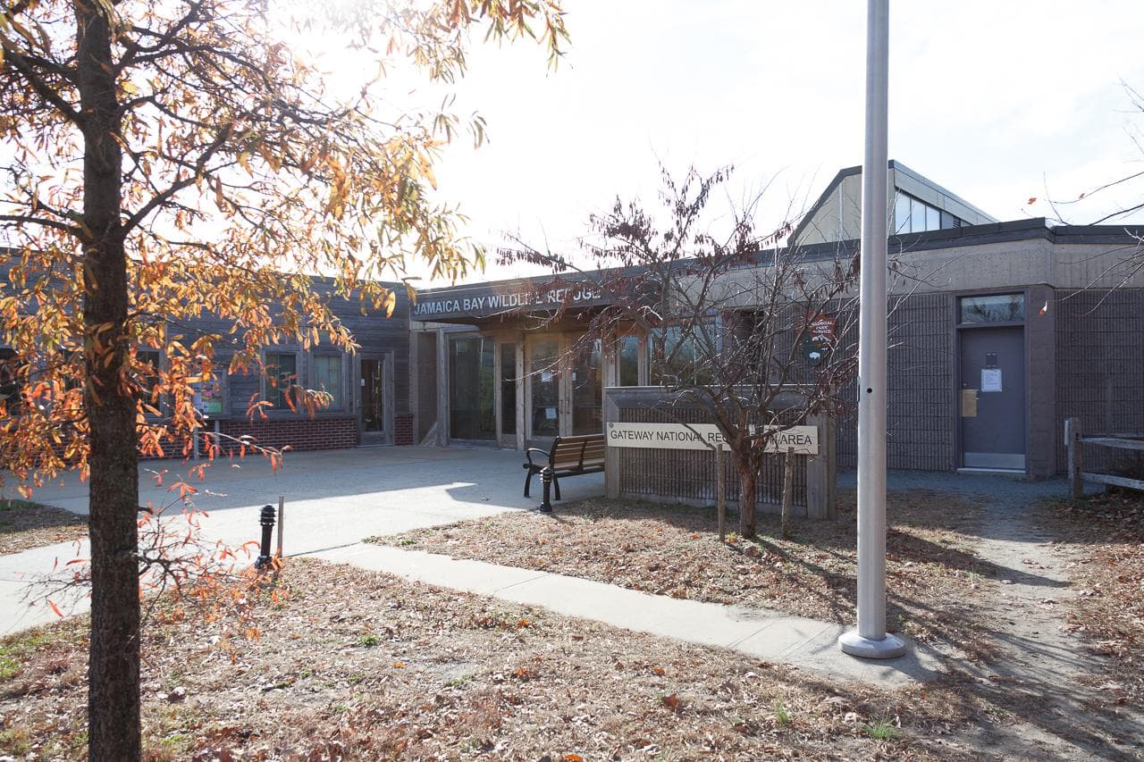 Visitor Center at Jamaica Bay Wildlife Refuge on an autumn day.