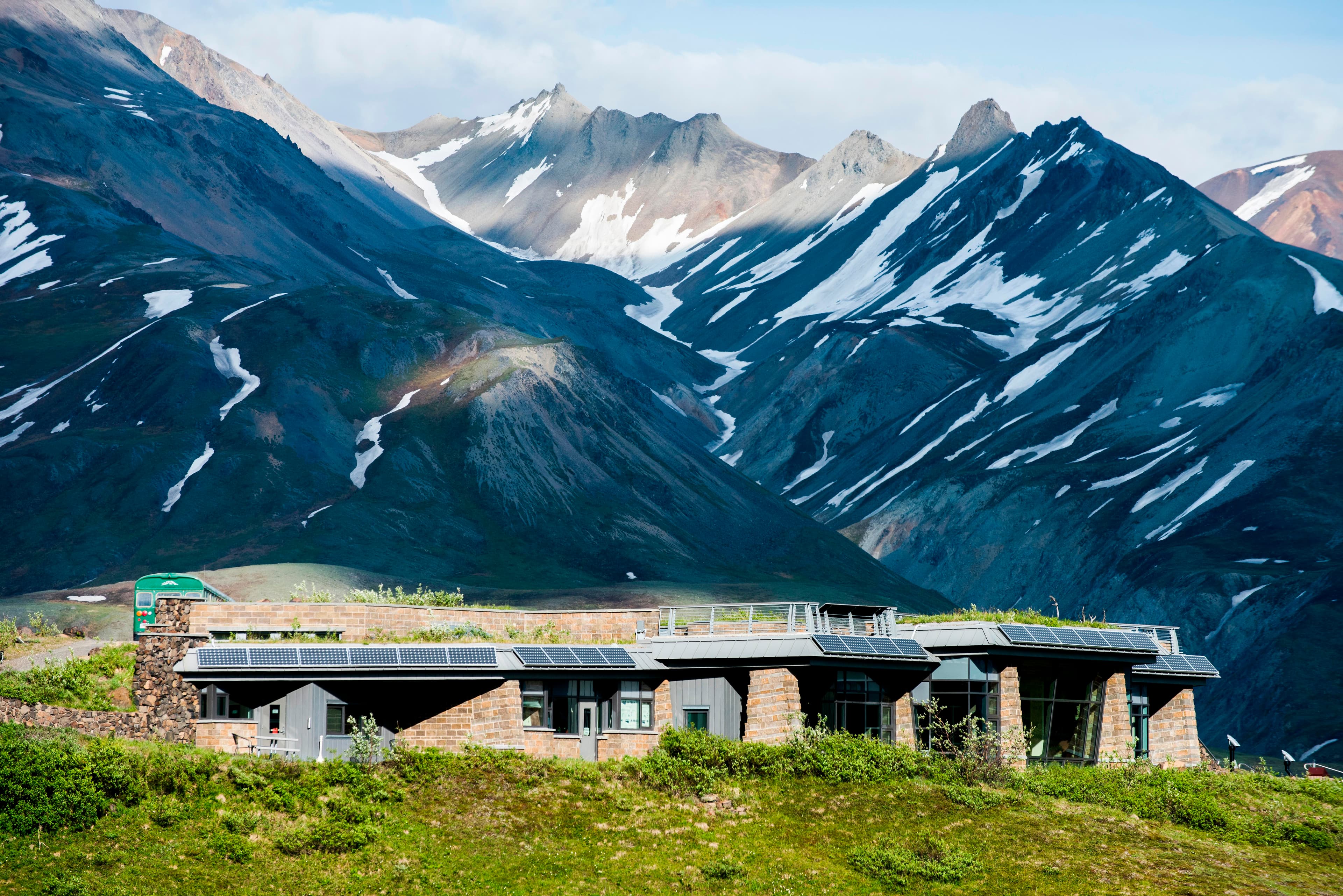a building set into a hillside