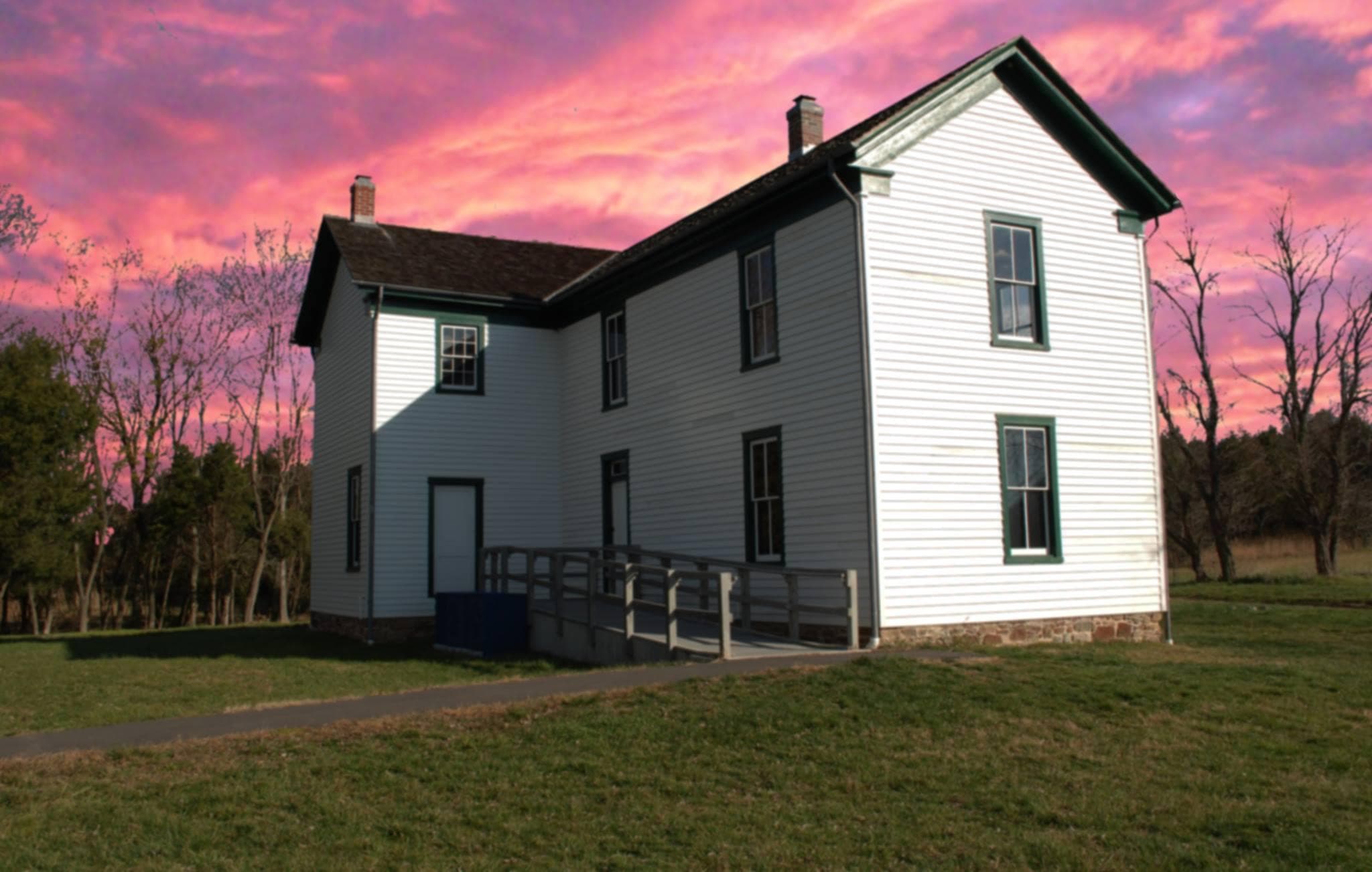 Sunset behind the Brawner Farm Interpretive Center