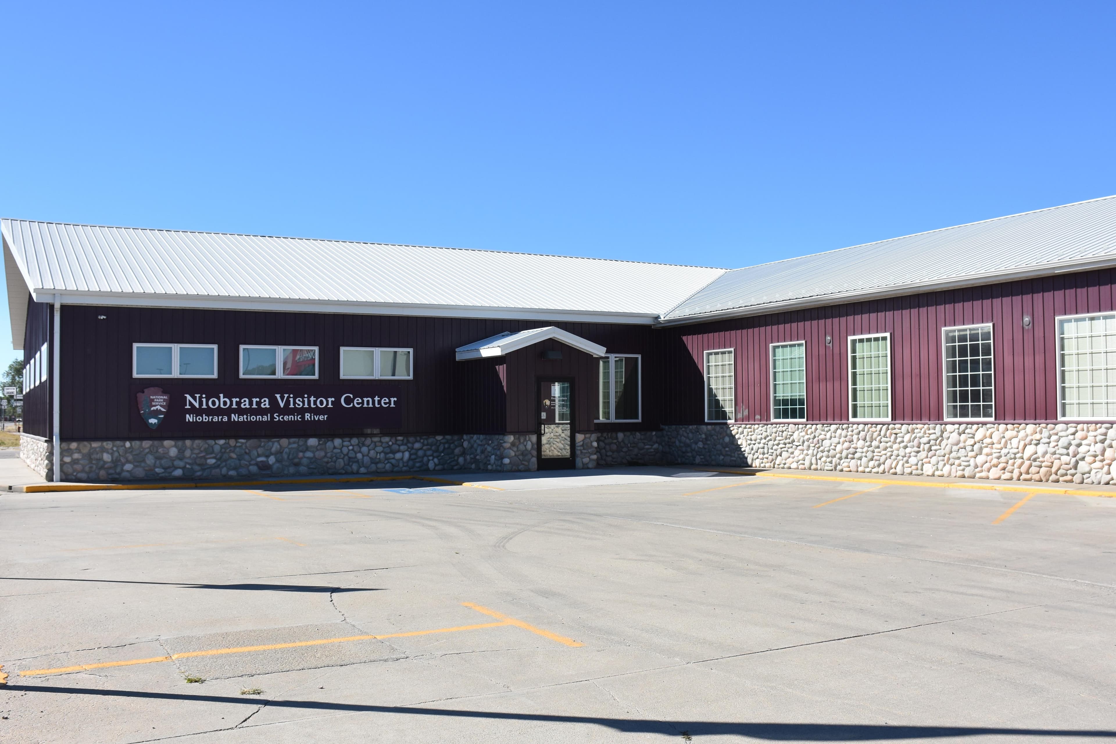 View of the Niobrara Visitor Center from main parking lot