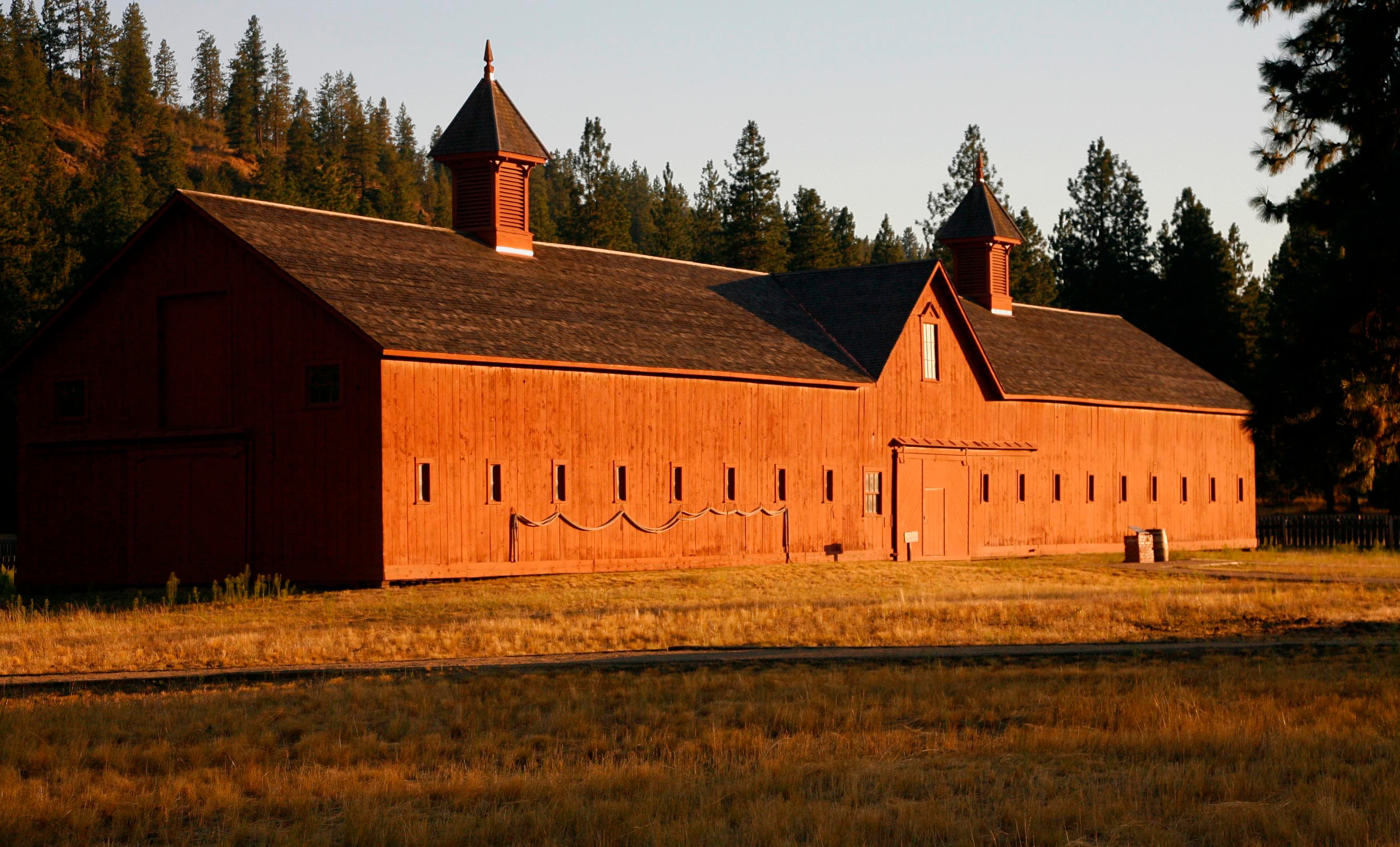 The historic mule barn at Fort Spokane.