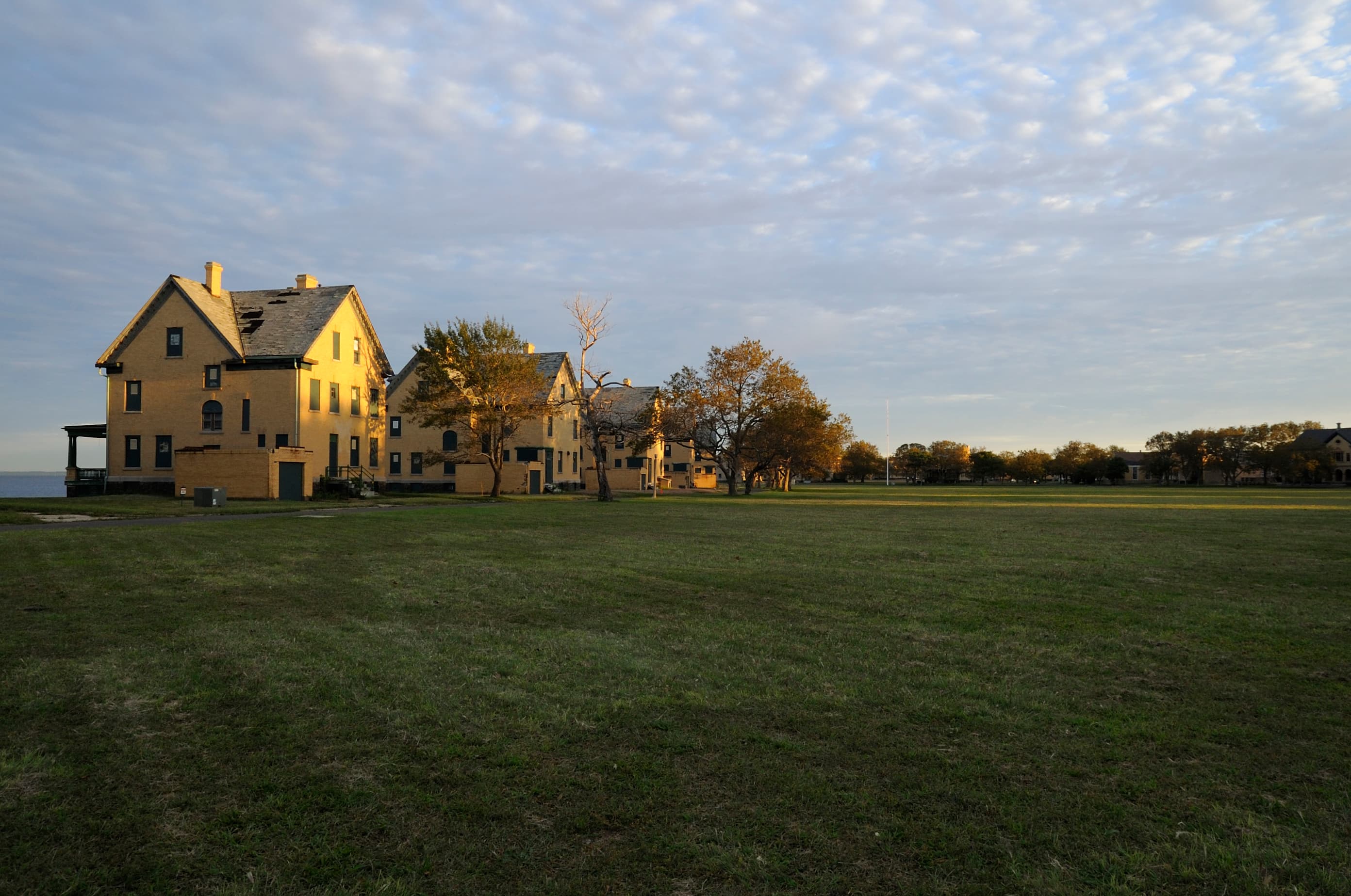Historic Buildings in Sandy Hook at sunset