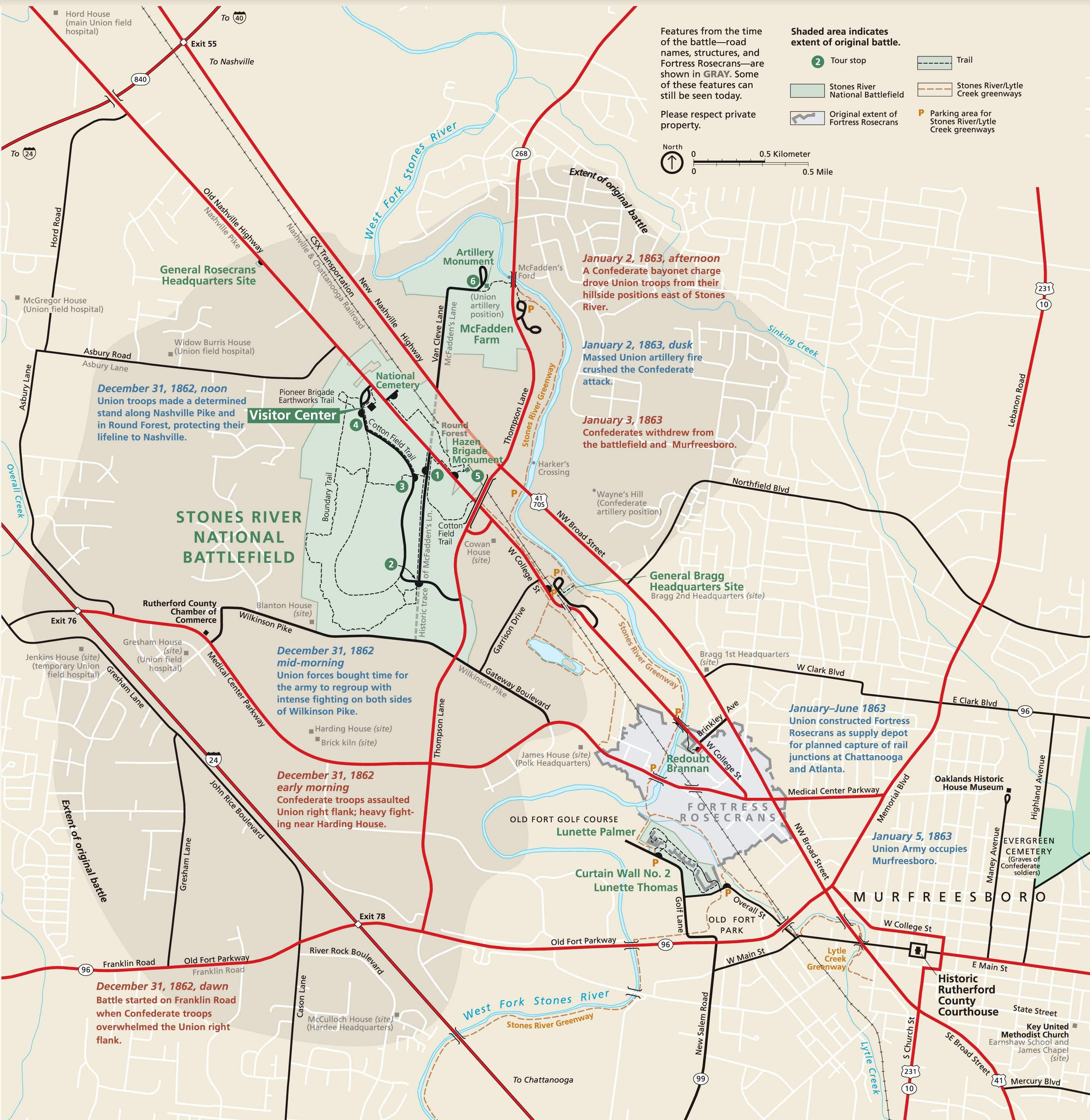 Map depicting the park boundaries and surrounding area.